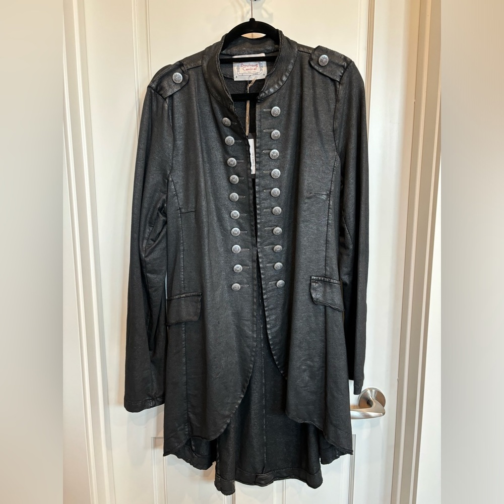 Military denim jacket